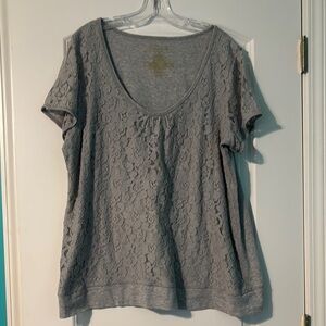 Maurices Gray Embellished Blouse with Relaxed Fit